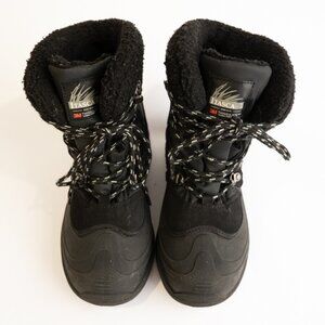 Itasca Black Snow Boots Lace Up Insulated 3M Insulated Winter Boots Womens Sz 8